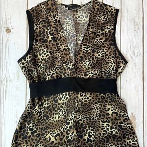 BCBG Max Azria Leopard Sleeveless Tank Top Size XS EEUC